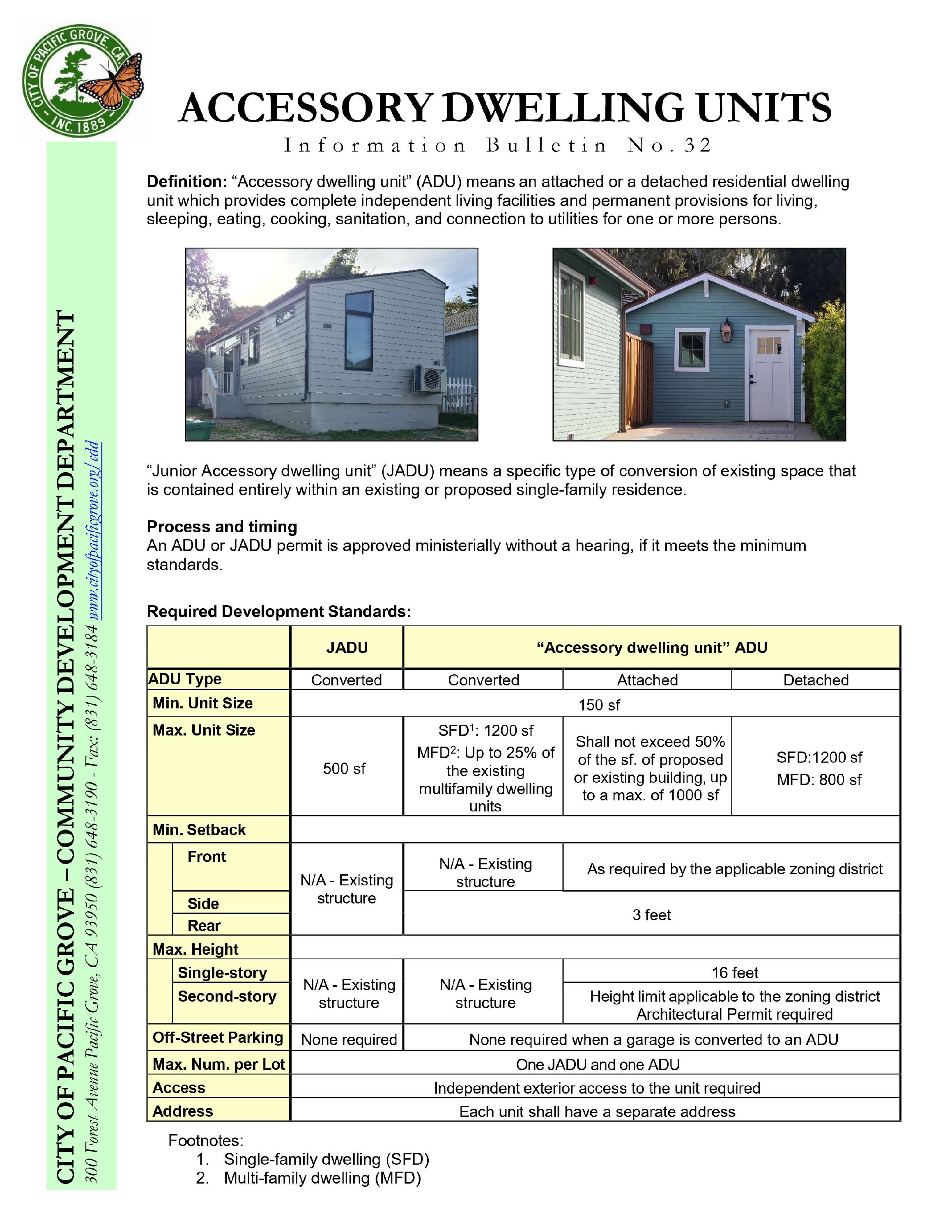 Accessory Dwelling Unit (ADU) Information Bulletin No. 32